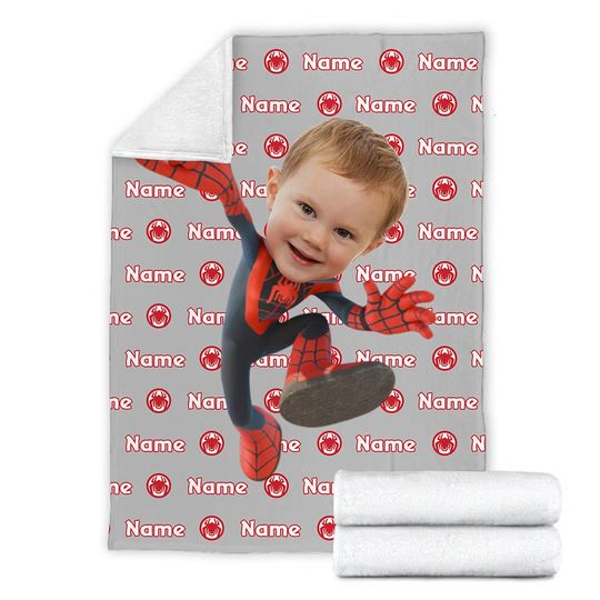 Personalized Photo Blanket, Custom Name Miles Morales Blanket