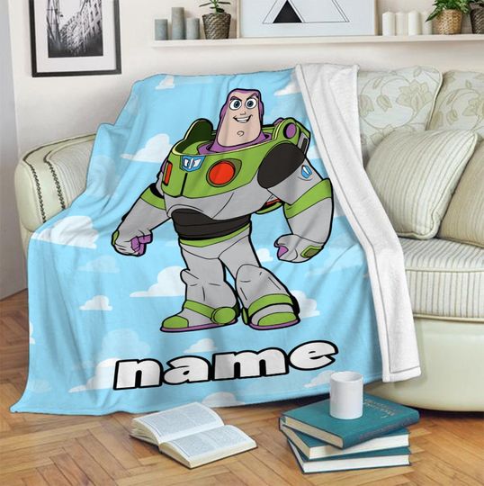 Personalized Name Disney Buzz Lightyear Fleece Blanket