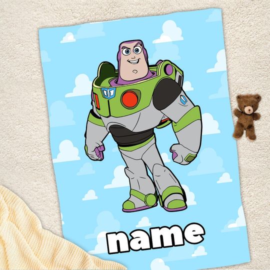Personalized Name Disney Buzz Lightyear Fleece Blanket