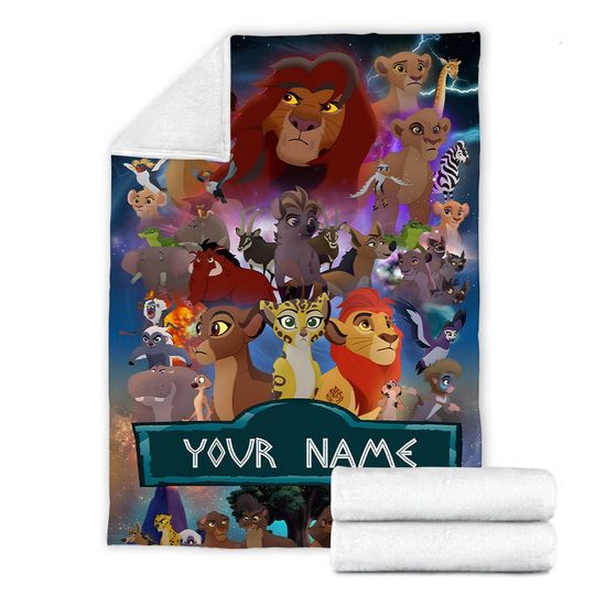 Disney Lion King Characters Blanket, Customized Name Lion King Blanket