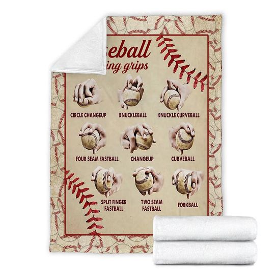 Baseball Pitching Grips Blanket, Personalized Baseball Blanket