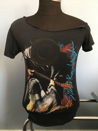 80s Vintage Stevie Ray Vaughan 1989 Double Trouble In Step Tour rock music T-Shirt