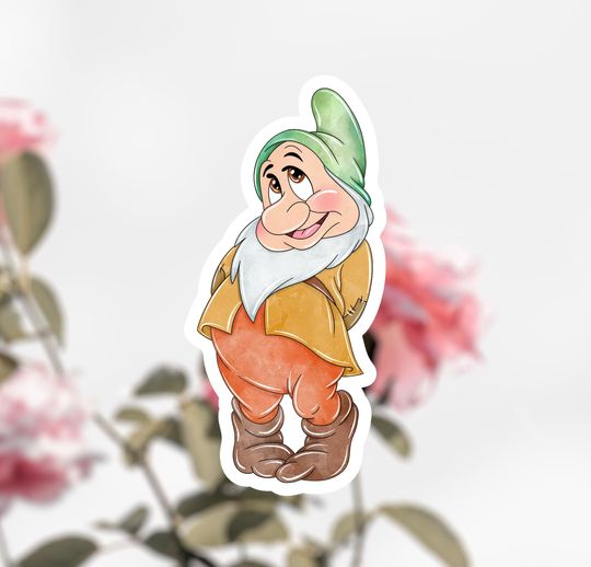 Seven Dwarfs Bashful Sticker,  Disney Sticker Decal, Snow White Bashful Sticker