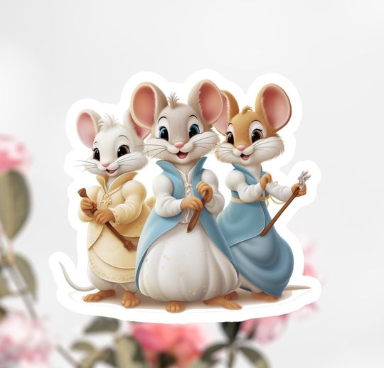 Cinderellas Three Little Mice Sticker, Disney Mice Sticker, Cinde Sticker