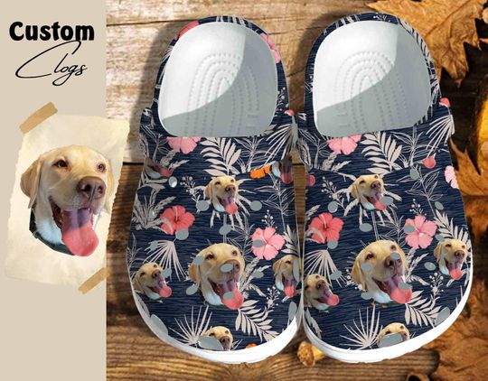 Personalized Photo Hawaiian Clogs, Hot Clogs, Custom Shoes With  Your Face, Aloha Vacation Clogs Shoes