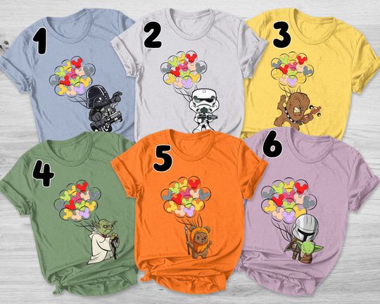 Star War Shirt, Disney Star War Balloon Shirt, Disney Family Vacation Shirt, Disney Group shirt, Star War Character