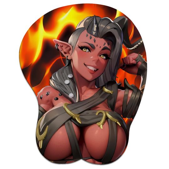 BG3 Karlach Inspired Oppai 3D Mouse Pad