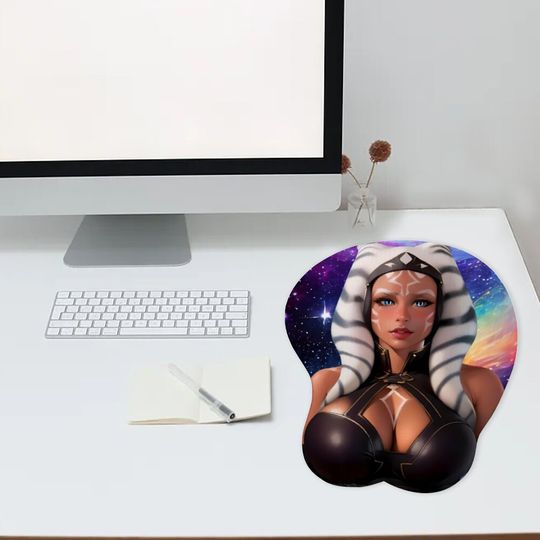 Ahsoka Inspired Oppai Mousepad with Wrist Support Silicone Mouse Pad