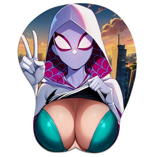 Ghost Spider Gwen V2 Inspired Oppai Mousepad with Wrist Support Silicone