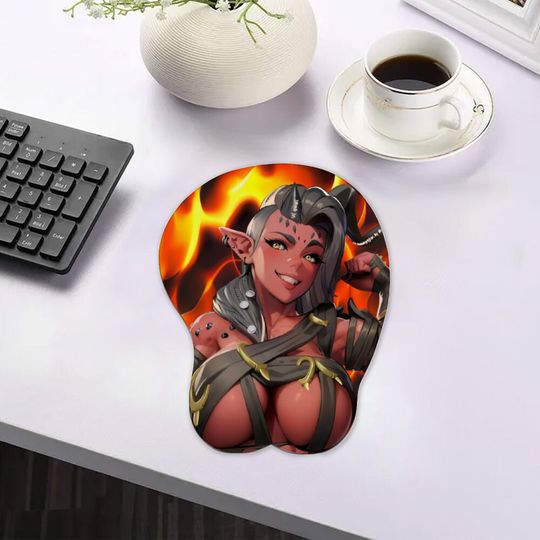 BG3 Karlach Inspired Oppai 3D Mouse Pad