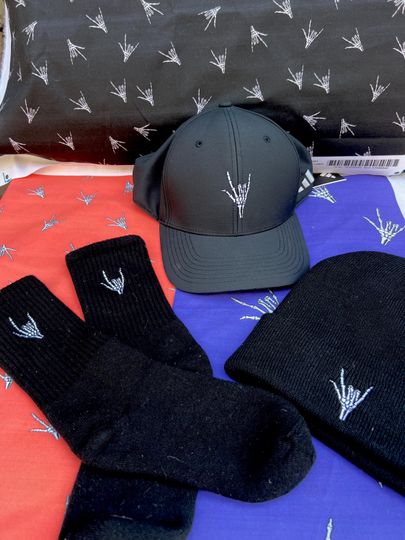 ASL Skeleton ILY Hand baseball cap