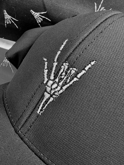 ASL Skeleton ILY Hand baseball cap