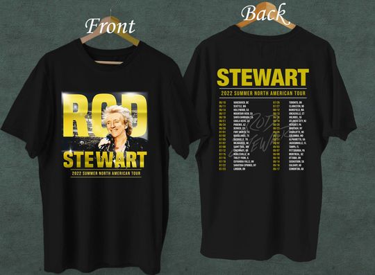 Rod Stewart North America Tour 2 Sided Shirt, Rod Stewart Concert Shirt