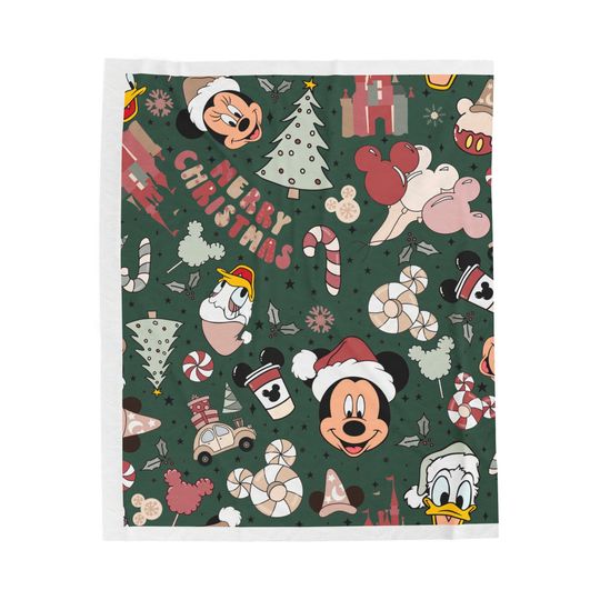 Mickey & Friends Christmas Throw Blanket, Disney Christmas Blanket