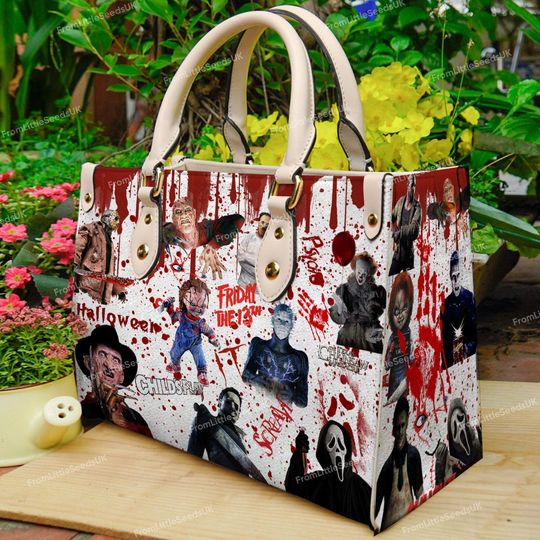 Halloween Leather Handbag, Michael Myers Handbag, Horror Movie Characters Bag, Woman Shoulder Bag,Halloween Gift,Vintage bags,Movie handbag