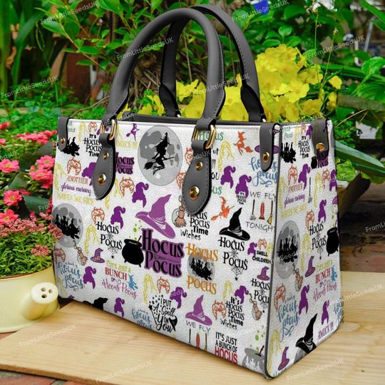 Hocus Pocus Leather Bag,Hocus Pocus Bags And Wallet,Woman Handbag, Custom Leather Bag, Hocus Pocus Lover's Handbag,Handmade Bag,Shopping Bag