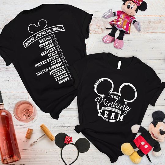 Disney Drinking Around the World Team Shirt, Epcot Food and Wine Shirt, Disney Drinking Custom Shirt