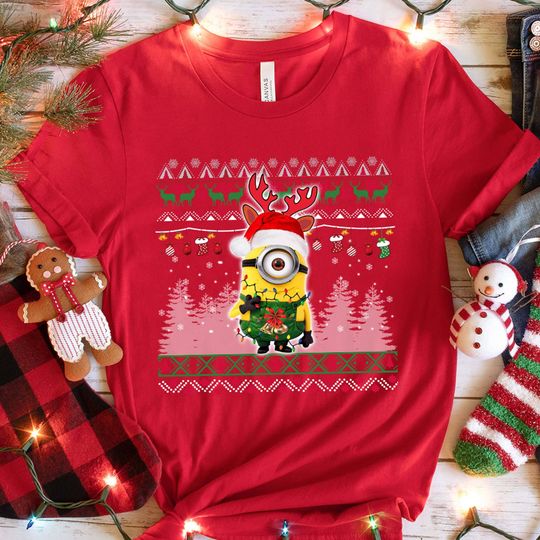 Minion Christmas Light Shirt, Disney Matching Shirt, Merry Christmas Shirt