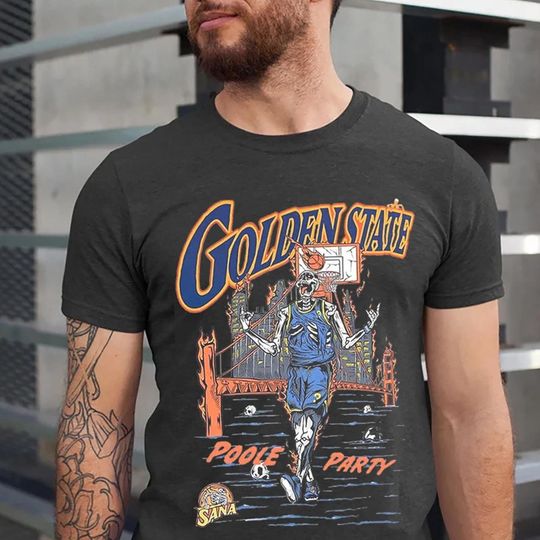 Jordan Poole Vintage 90s Style T-Shirt, Poole Party Skullcap T-Shirt