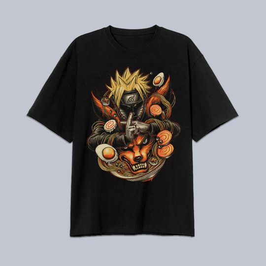 Vintage Style Kurama Ramenn T-Shirt, Retro Anime T-Shirt, Vintage Uzumaki Shirt