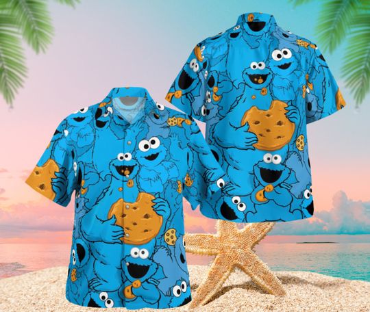 Cookie Monster Hawaiian Shirt, Hawaiian Shirt