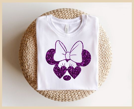 Disney Glitter Minnie with Bow and Sunglasses Glitter Shirt
