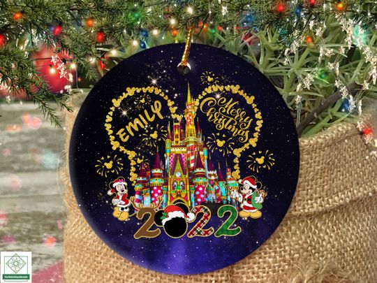 Disneyland Christmas Ornament Personalized, Disney Castle Ornament