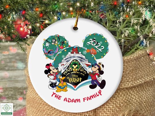 Personalized Disney Family Cruise Ornament, Cruise Ship Ornament, Disneyland Ornament 2022