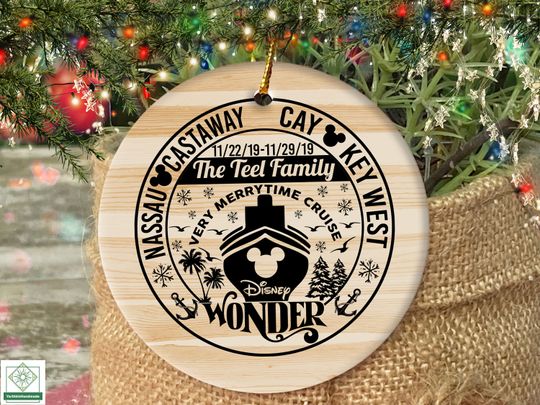 Disney Christmas Cruise Ornament Personalized, Disney Family Trip Ornament