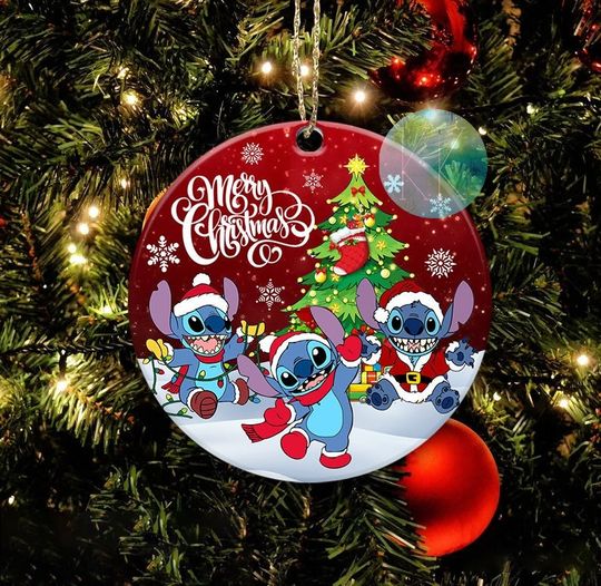 Stitch Christmas ornament, Stitch Disney Xmas ornament
