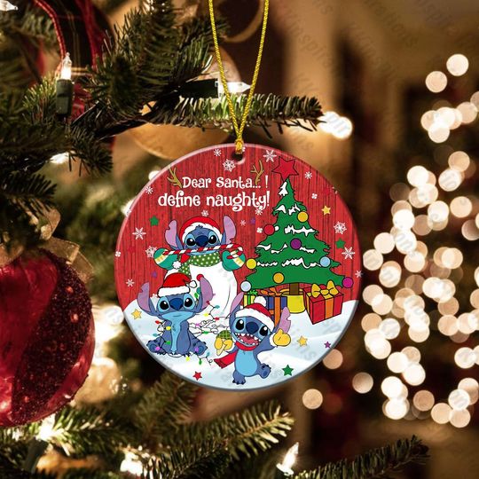 Stitch Christmas ornament, Stitch Disney Xmas ornament