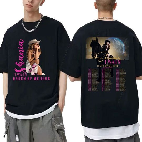 Queen Of Me Tour 2023 Shania Twain Double Sided Shirt