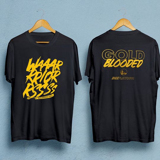 Warriors Tshirt 2 Sided Shirt,Gold Blooded 2022 Conference Finals