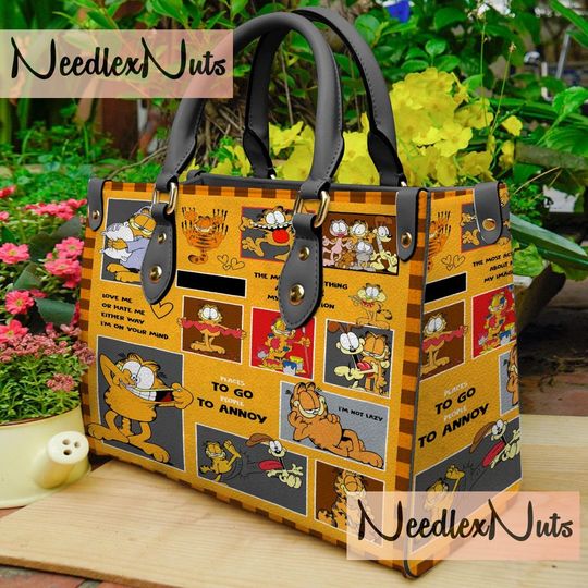 Garfield Cat Leather Handbag, Garfield Cat Handbag