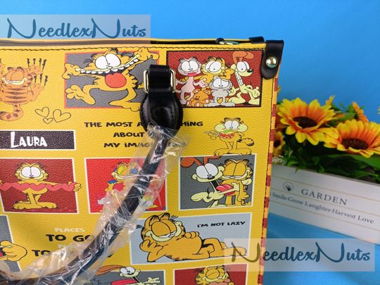 Garfield Cat Leather Handbag, Garfield Cat Handbag