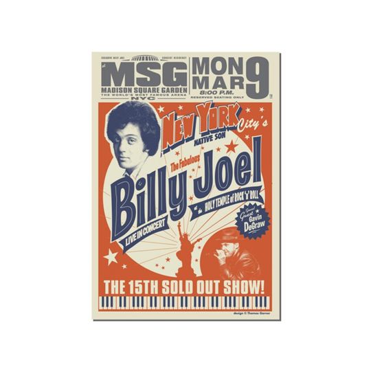 Billy Joel Madison Square Garden MSG New York City Vintage Poster