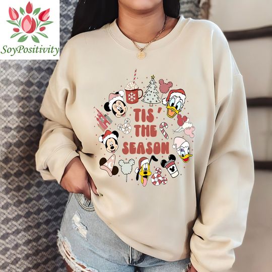 Disney Christmas Sweatshirt, Disney Christmas Tis the Season Sweatshirt