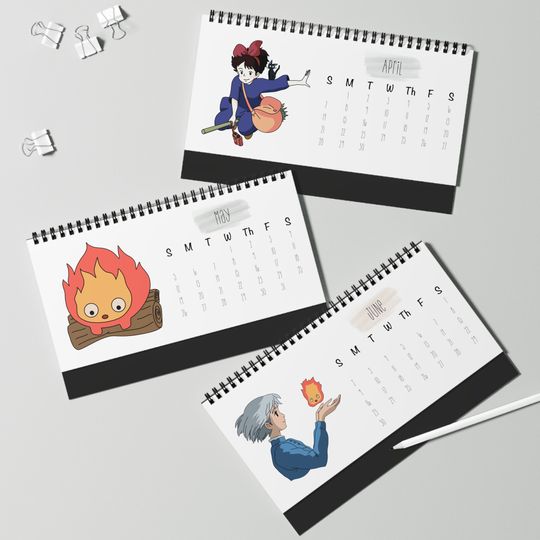 Studio Ghibli Inspired 2024 Desk Calendar