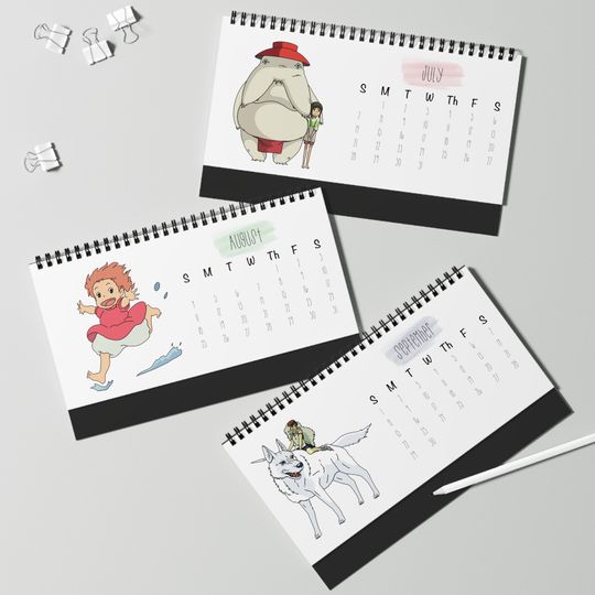 Studio Ghibli Inspired 2024 Desk Calendar
