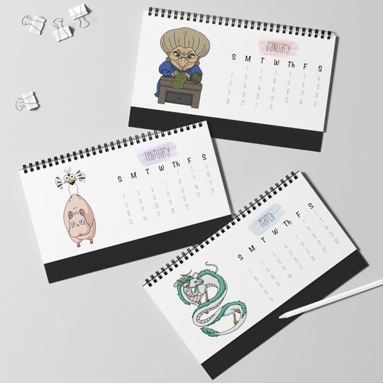 Studio Ghibli Inspired 2024 Desk Calendar