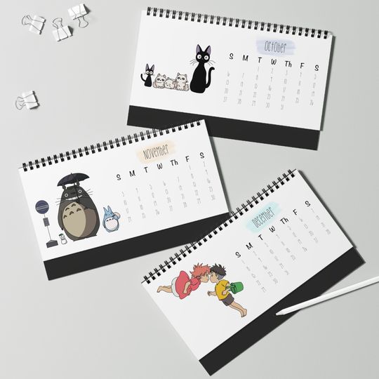 Studio Ghibli Inspired 2024 Desk Calendar