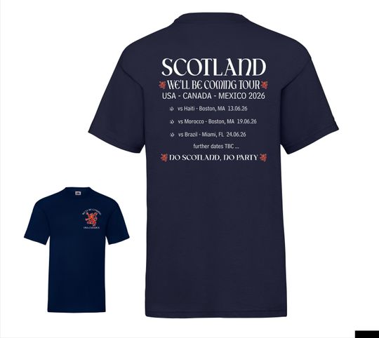 Scotland on Tour, World Cup 2026 tshirt, We'll Be Coming, Scottish Supporters t-shirt top