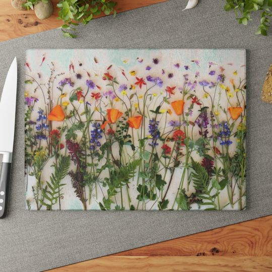 Wildflower Glass Cutting Board
