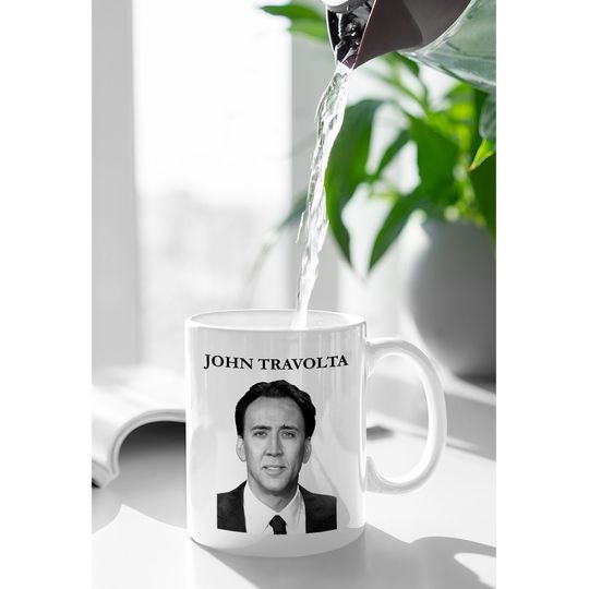 Nicolas Cage Mug Nicolas Cage as John Travolta Face Off Coffee Mug
