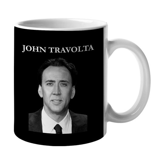 Nicolas Cage Mug Nicolas Cage as John Travolta Face Off Coffee Mug