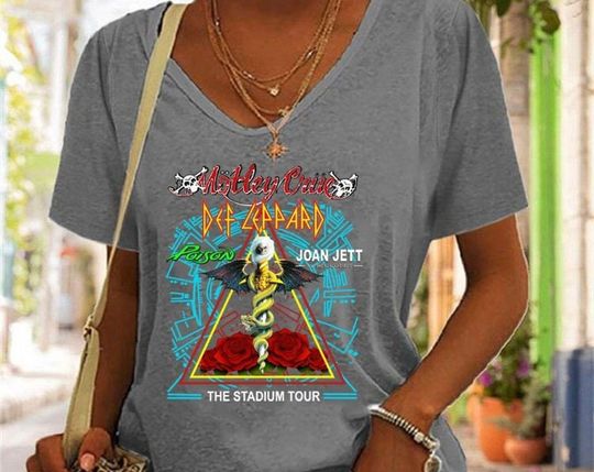 Vintage Stadium Tour 2022 T-Shirt, Motley Crue Tour, Def Leppard, Poison Joan Jett & the Blackhearts