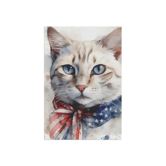 Patriotic Cat July 4th Memorial Day American Flag