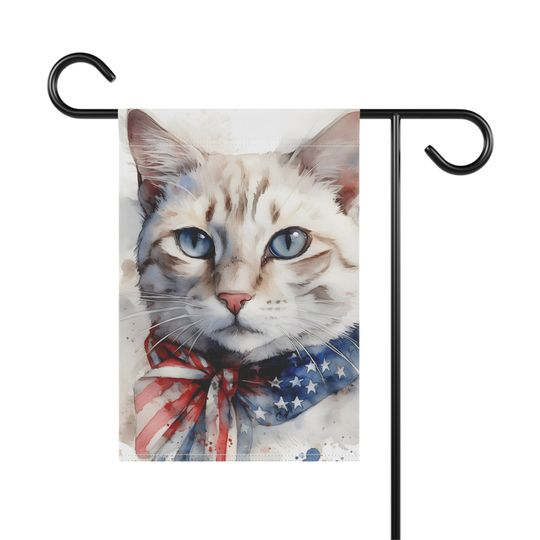 Patriotic Cat July 4th Memorial Day American Flag