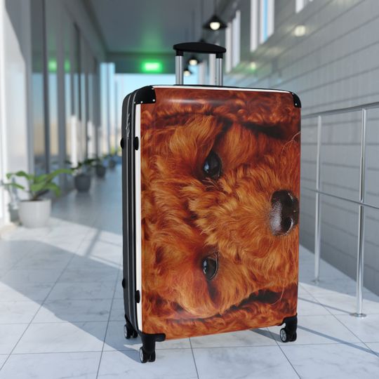 Irish Doodle Puppy Suitcases, Red Poodle Carryon, Medium or Large Hardcase