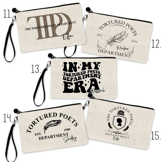 Personalized Cotton Cosmetic Bags, Pencil Bag, Makeup/Cosmetic Bag, Back to School Gift